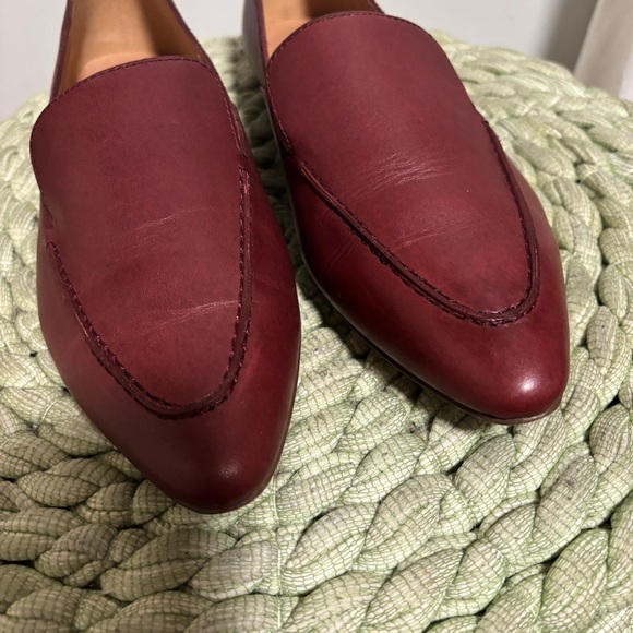 Madewell The Frances Skimmer in Pinot Noir Wine Red Leather Loafers Size 8.5 - Picture 7 of 11